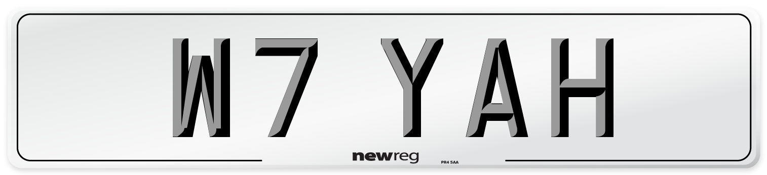 W7 YAH Number Plate from New Reg